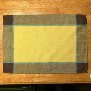 Table Placemats Yellow, Brown, Teal, Set of 4